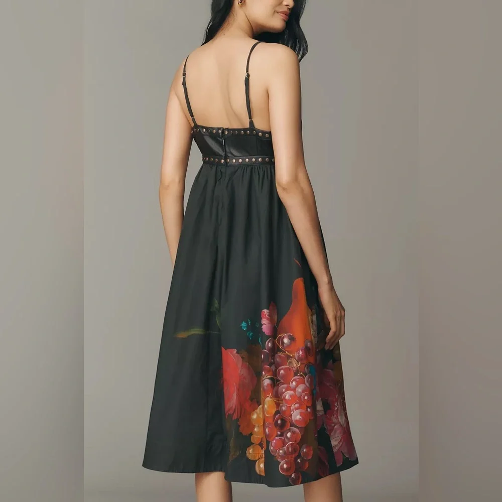 Anthropologie Maeve Twofer Faux Leather Babydoll Dress - Picture 3 of 9